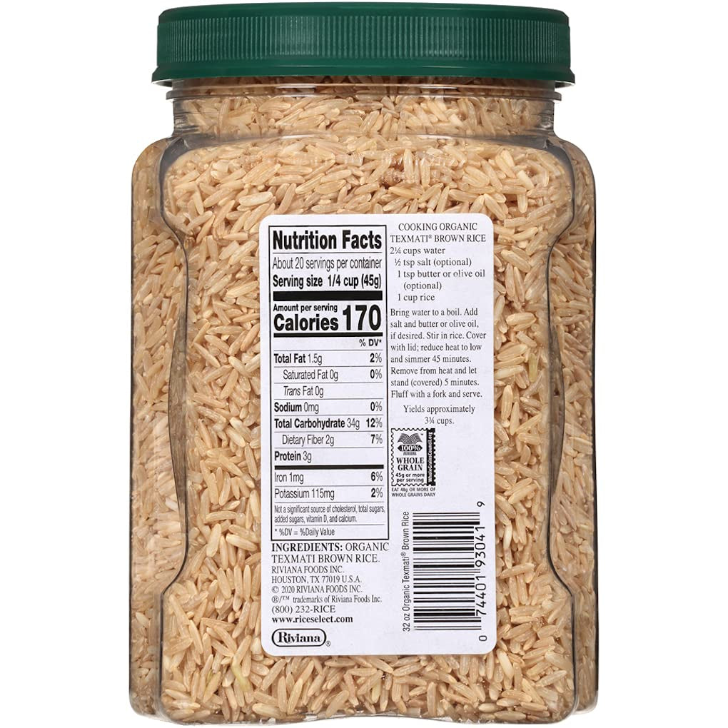 Organic Texmati Brown Rice, 2 Pound (Pack of 4) (905618)