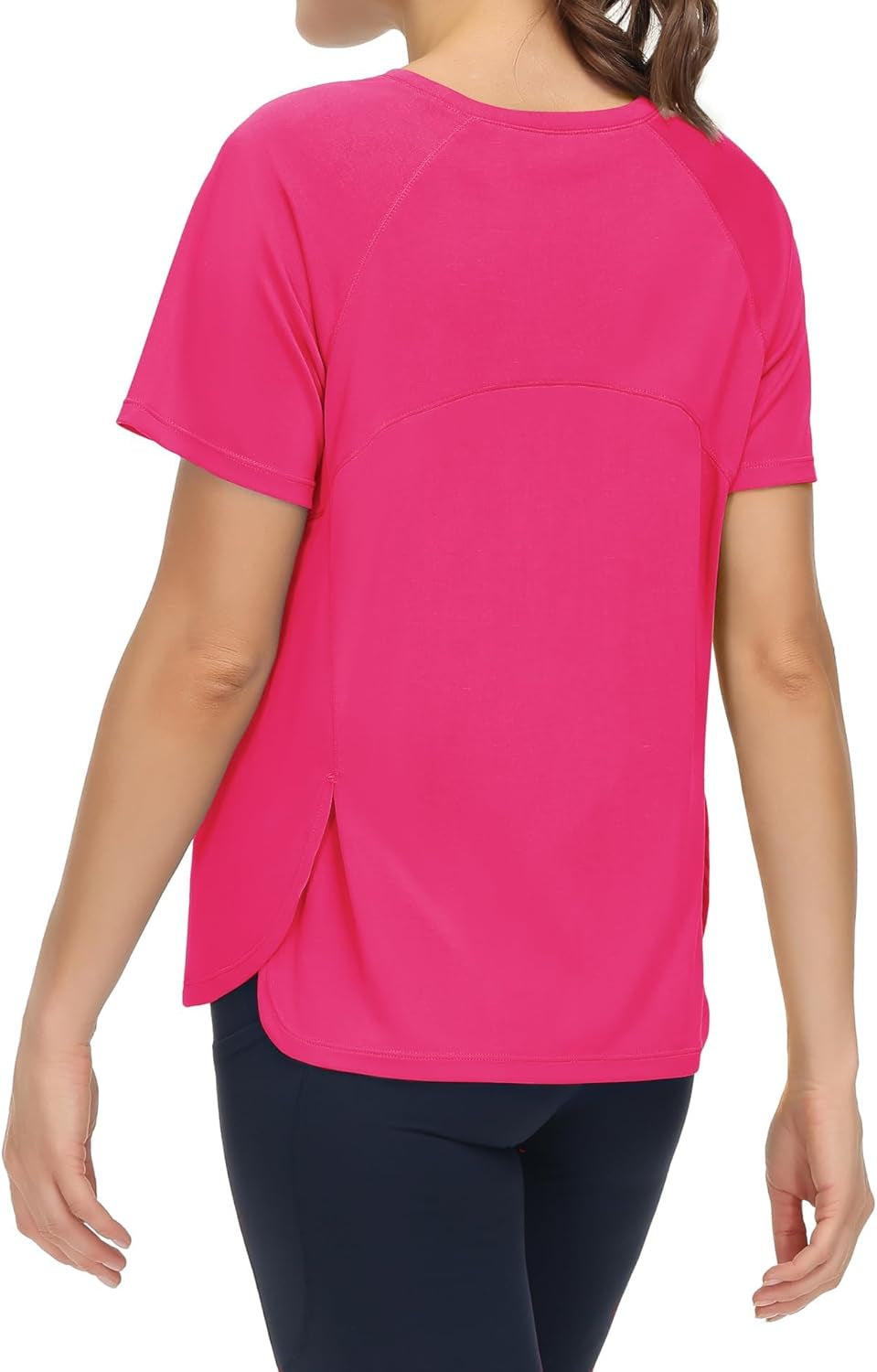 Women'S Short Sleeve Workout Shirts Breathable Yoga T-Shirts with Side Slits Athletic Tee Tops
