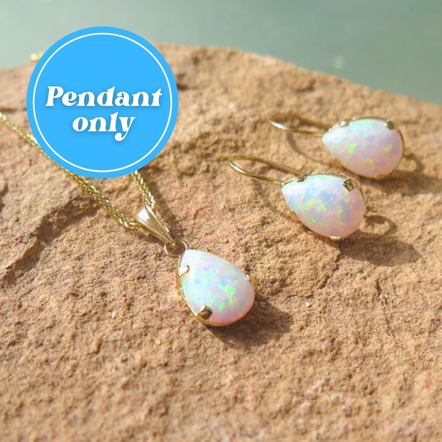 14K Gold Opal Pendant for Women - Gold Pendant -Teardrop Pendant - Gold Dainty Pendant - Solid Gold Pendant - Dainty Gold Pendant - Wedding Pendant for Brides - Opal Jewelry
