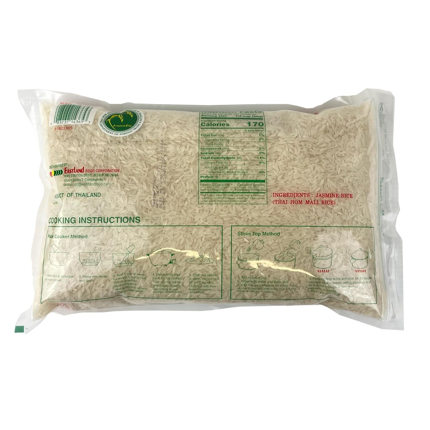 Premium Select Authentic Jasmine Rice, 5 Pound Bag