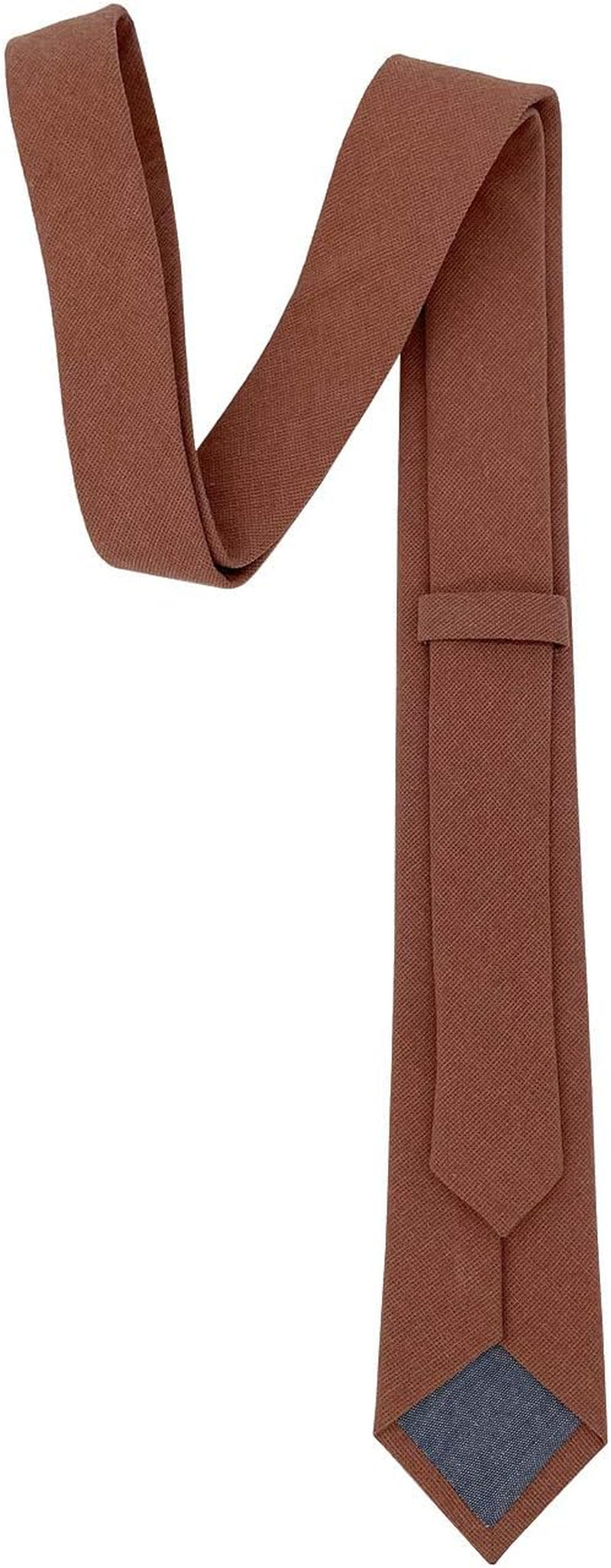 Mens Solid Color Necktie Cotton Neck Tie for Men