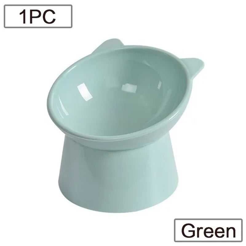 JJYY 1PC Pet Bowl High Base Feeding Cat Dog Bowl Protect Pet Spine Oblique Feeding Bowl Drinking Water Bowl Stonego Pet Supplies - Not include Food