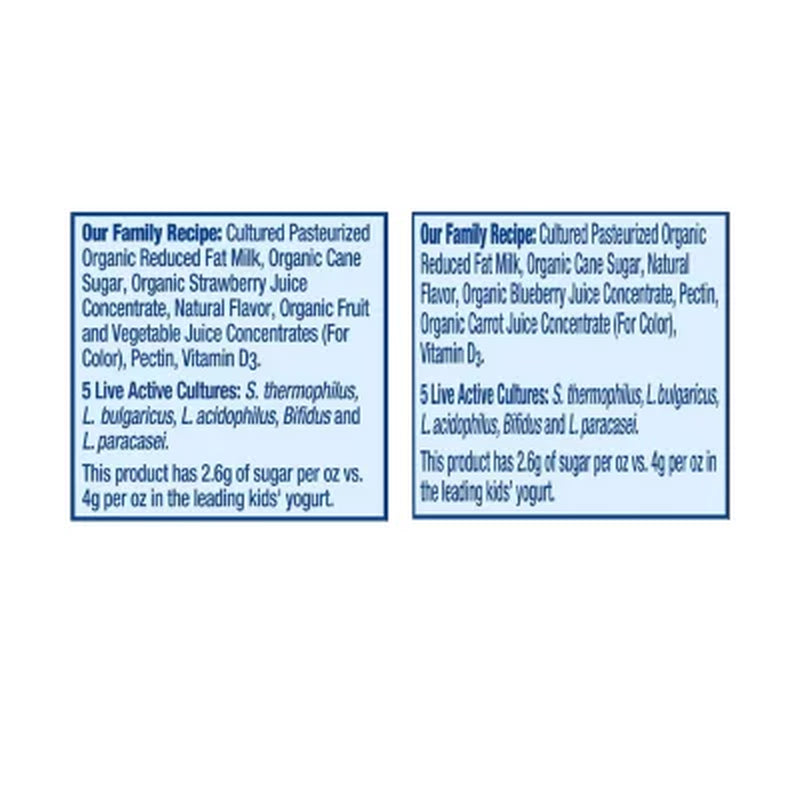 Stonyfield Organic Kids Whole Milk Yogurt Variety Pack 3.5 Oz. Pouch, 8 Ct.