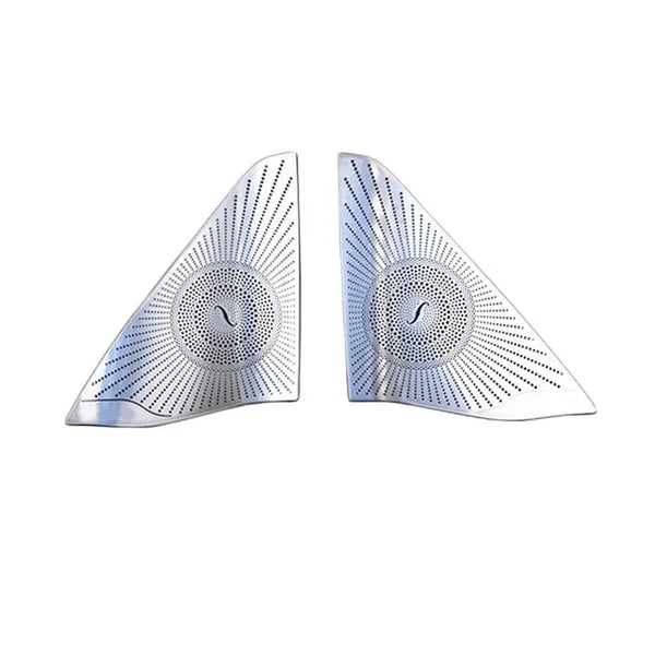 2PCS for Mercedes Benz E Class W212 2009 2010 2011 2012 2013 2014 2015 Interior Trim Car Styling Car Front a Pillar Audio Speaker Cover Stainless Steel Sticker Decor Accessories