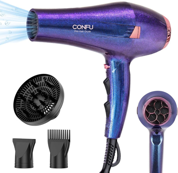 Hair Dryer, Professional Ionic Salon Blow Dryer with Diffuser for Women and Men, 5X Fast Drying, Powerful and Quiet Hair Blow Dryer for Fast & Easy Styling (1875 Watts)