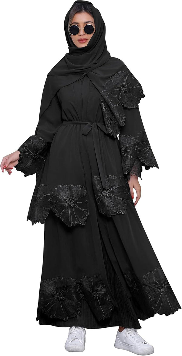 Women'S Muslim Prayer Dress Hijab Scarf Islamic Abaya Suit Two-Piece Turkey Kaftan Cardigan Dubai Full Length Dresses