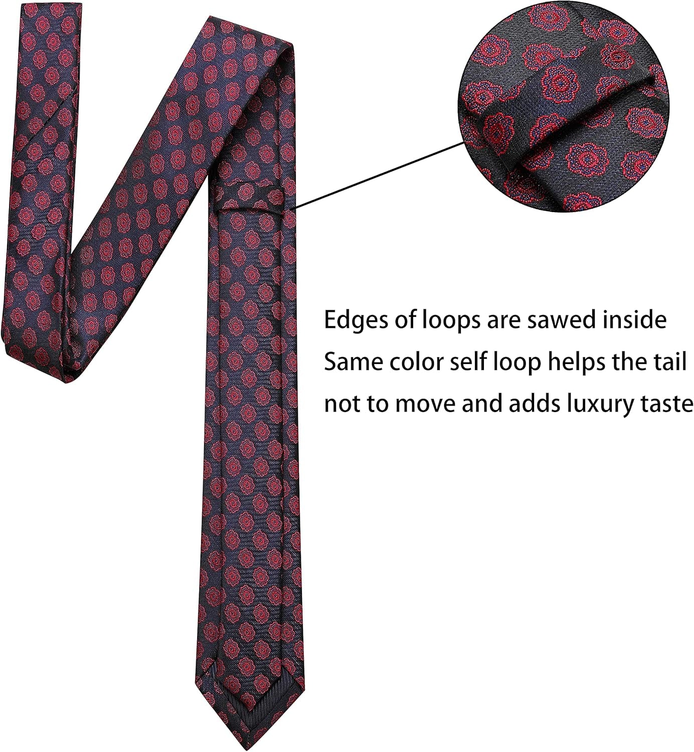 4 Packs Skinny Neckties for Men Boys, 2.35'' Wide Slim Ties in Different Textured Style Mixed Set