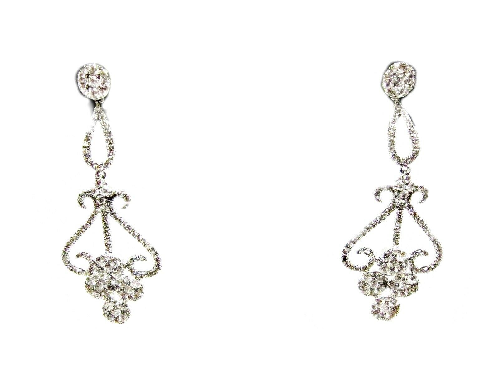 2.54 CT G COLOR VS1/2 CLARITY DIAMOND DANGLE STYLE ROUND BRILLIANT SHAPE EARRING