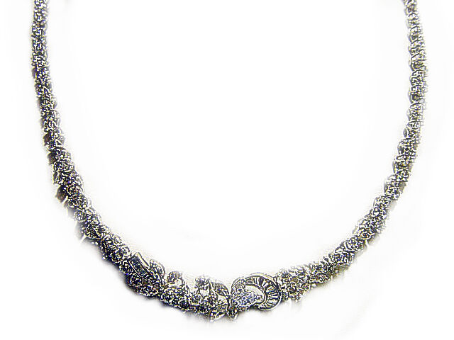 DIAMOND MARQUISE BAGUETTE ROUND ALL AROUND SET DIAMOND NECKLACE