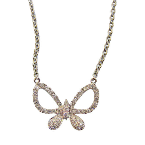 DIAMOND BUTTERFLY PENDANT WITH SIX DIAMOND BY YARD CHAIN