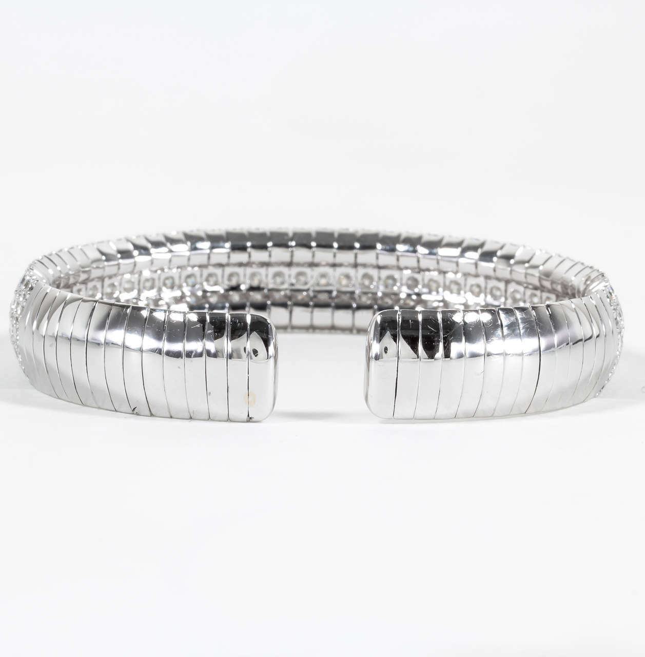 DIAMOND TOP SET CUFF BANGLE 5 ROW DIAMOND ROUND BRILLIANT BANGLE BRACELET