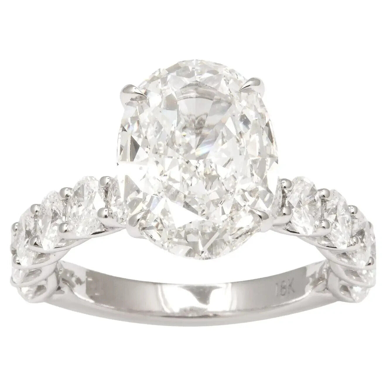 GIA certified E color SI2 4 carat Oval Diamond Engagement Ring