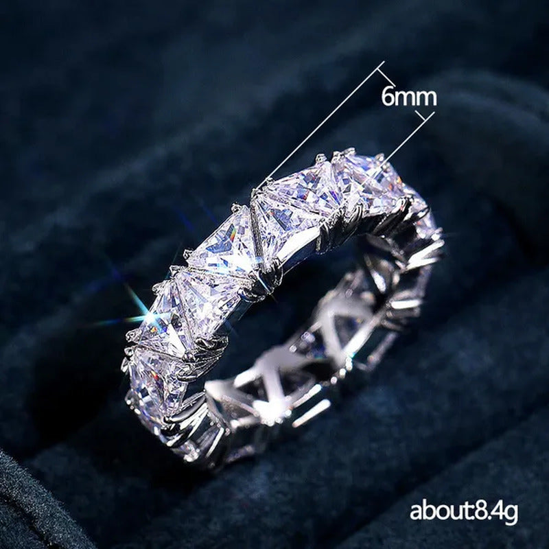 2.0Ct Triangle Cut Diamonds Eternity Band 925 Sterling Silver Engagement Bridal
