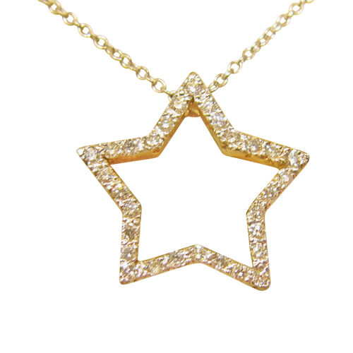 DIAMOND ROUND BRILLIANT SHAPE STAR PENDANT INCLUDED CHAIN