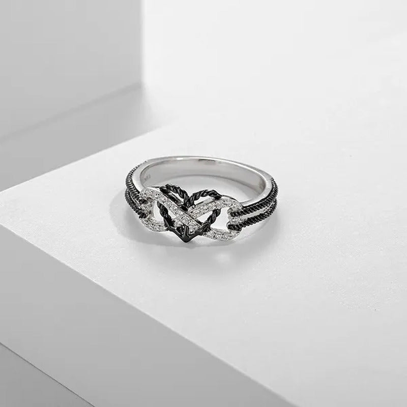 Delysia Kinghigh-Quality Exquisite Two-Color Rose Gold/Black Filled Ring Female