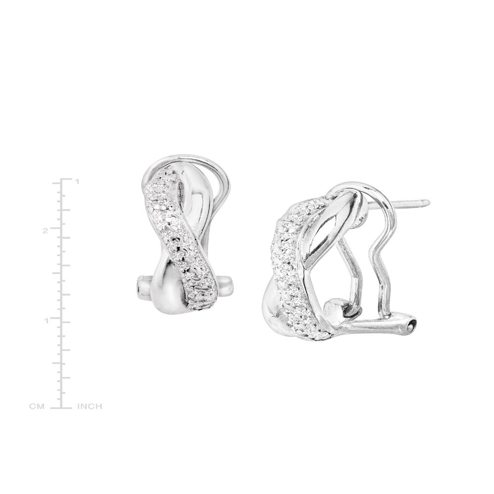 Women'S 1/2 Ct Diamond X' Hoop Earrings in Sterling Silver