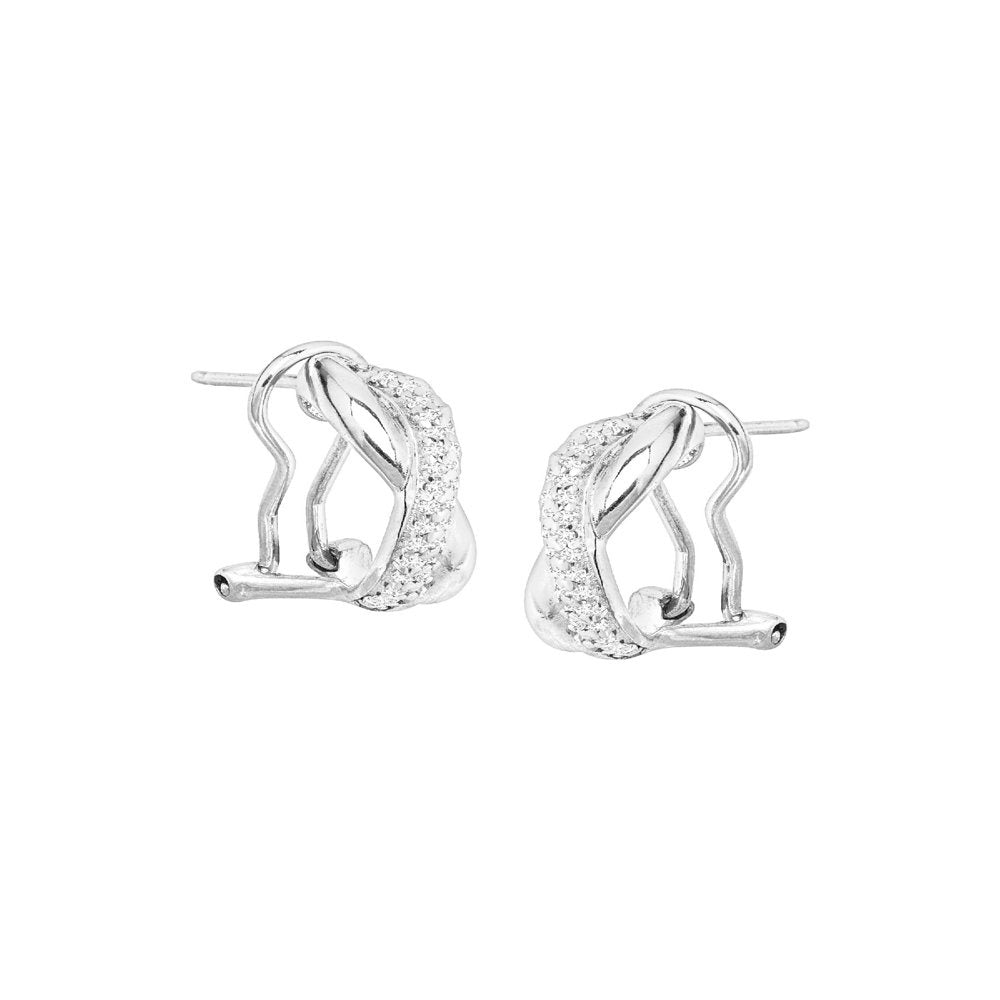 Women'S 1/2 Ct Diamond X' Hoop Earrings in Sterling Silver