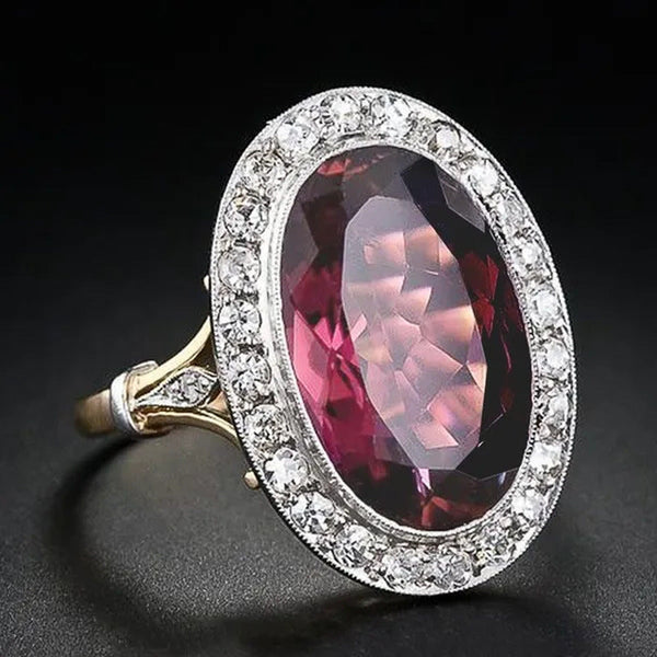 New Vintage Silver Garnet Ruby Rings Ladies 2022 Boho Fashion Personality Valent