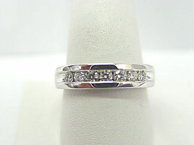 DIAMOND 7 ROUND BRILLIANT SHAPE MENS CHANNEL SET DIAMOND MEN BAND MENS RING
