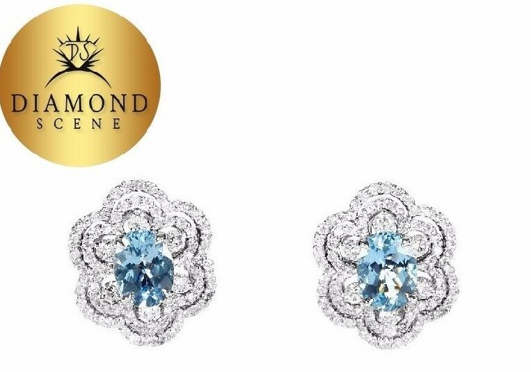 aquamarine diamond earring