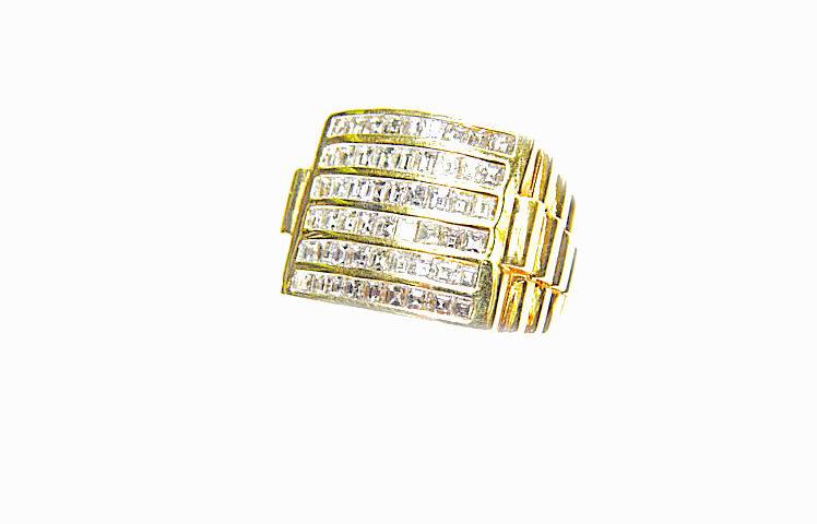 DIAMOND 54 ASSCHER SHAPE DIAMOND CHANNEL SET MENS DIAMOND RING DIAMOND BAND GOLD
