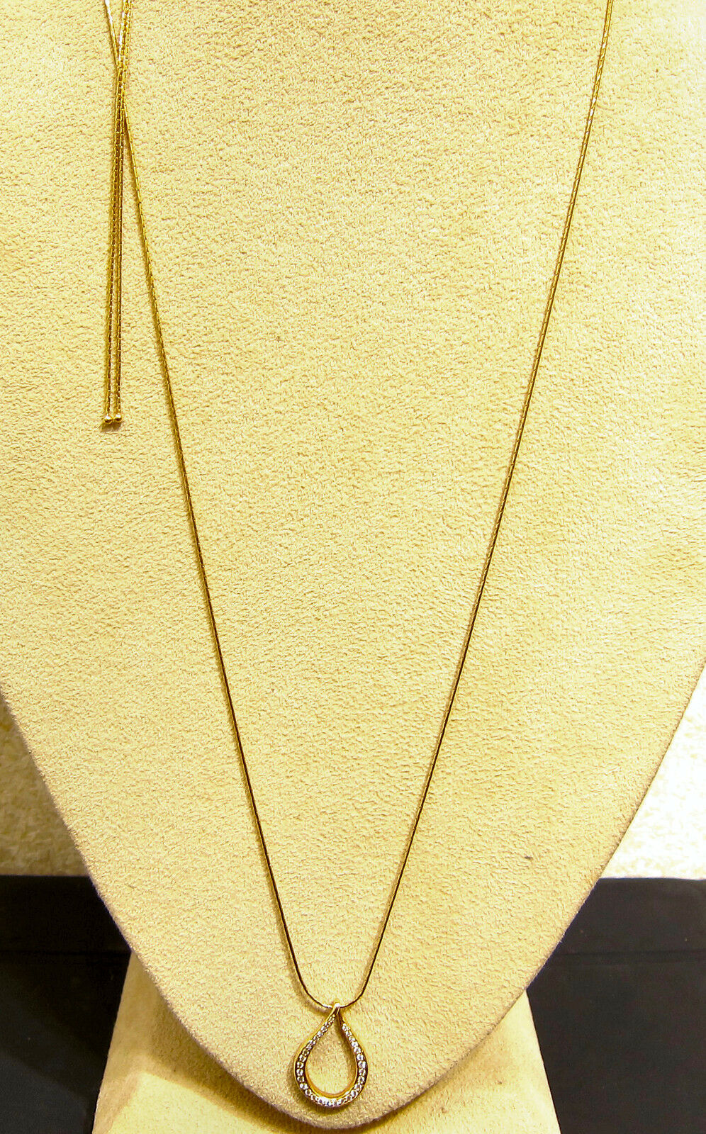 .25 CT DIAMOND HEART 34 INCH ADJUSTABLE BACK NECKLACE