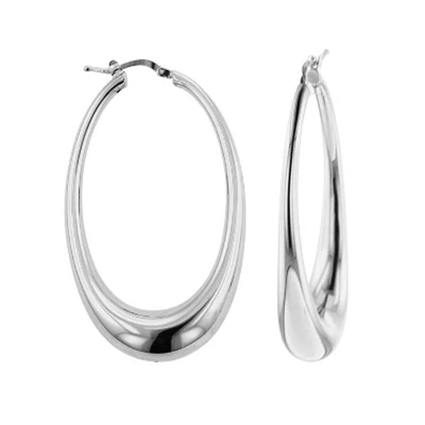 Italian Sterling Tear Drop Hoop Ears
