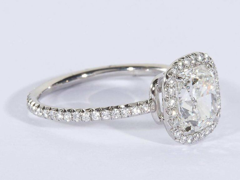 GIA 3 Carat Cushion Cut Engagement Ring GIA Certified G color VS2 clarity