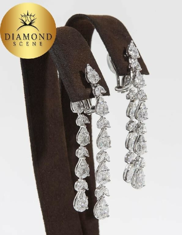 Stunning Diamond Dangle Drop Earrings