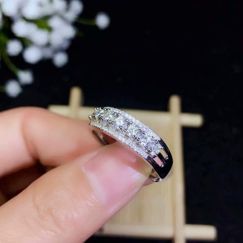 Moissanite Rings Beautiful Thread Rings 925 Sterling Silver Diamond Rings
