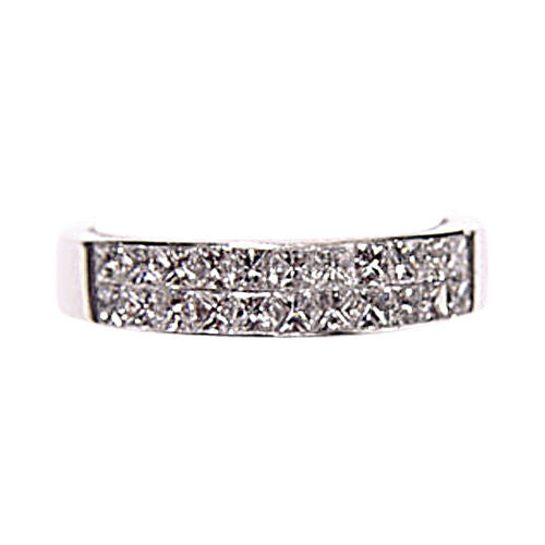 22 STONE PRINCESS CUT DIAMOND TOP SET INVISIBLE SET DIAMOND BAND DIAMOND RING