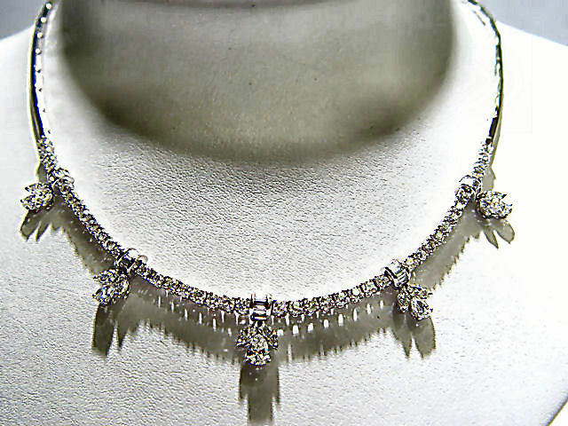 DIAMOND 40 ROUND BR 10 MARQUISE 5 PEAR 25 BAGUETTE SHAPE DIAMOND NECKLACE