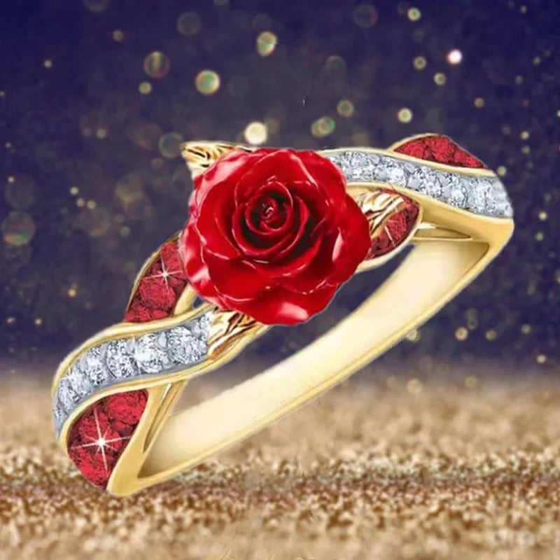 Elegant Fashion Women'S Creative Rose Ring Infinite Ring Cross Ring Luxury Coupl