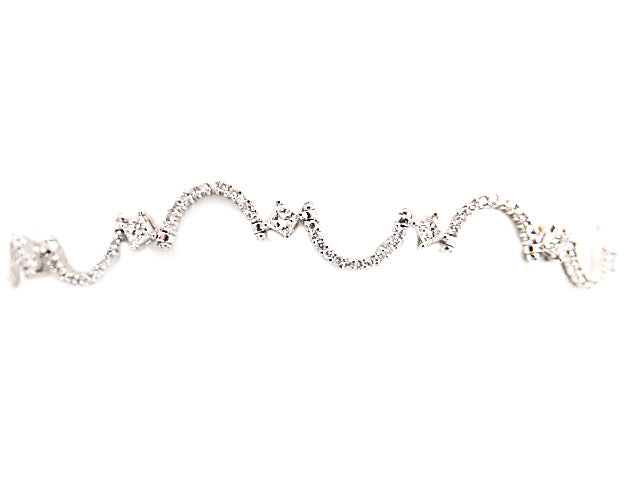 2.48 CT 11 PRINCESS SHAPE DIAMOND SET ROUND BRILLIANT SH DIAMOND SWIRL BRACELET