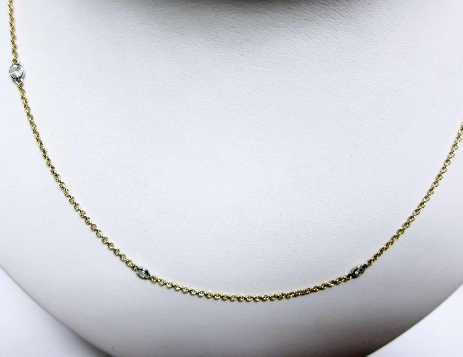 DIAMOND BY YARD YELLOW GOLD NECKLACE EIGHT DIAMOND SETT