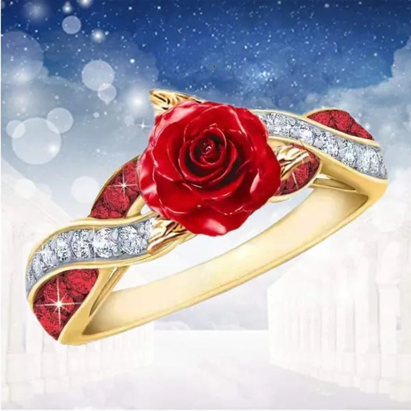 Elegant Fashion Women'S Creative Rose Ring Infinite Ring Cross Ring Luxury Coupl
