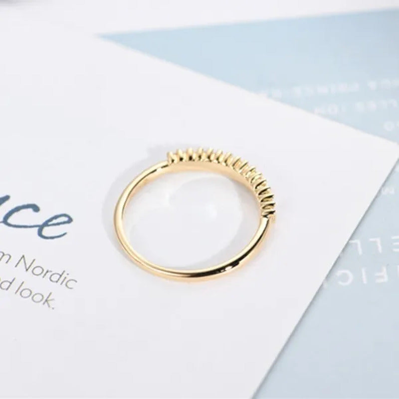 Women Fashion Dainty 18K Gold Plated Cube Diamond Rings Wedding Engagement Party