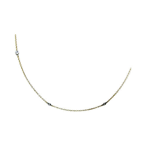 DIAMOND BY YARD YELLOW GOLD NECKLACE EIGHT DIAMOND SETT