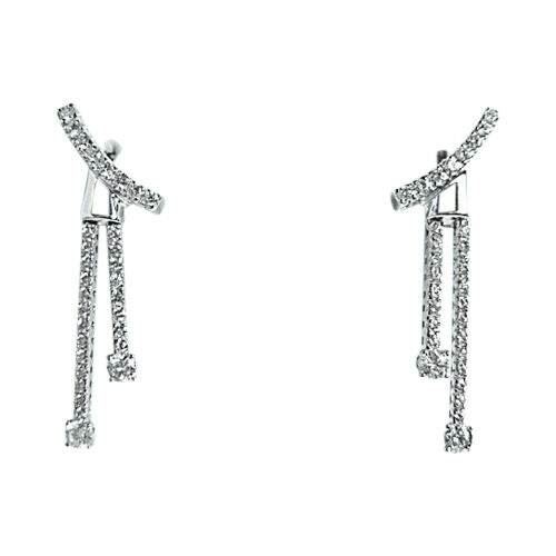 DIAMOND ROUND BR SHAPE DANGLE EARRING