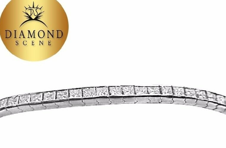 12.15 CT PRINCESS SHAPE DIAMOND 50 DIAMOND CHANNEL SET TENNIS DIAMOND BRACELET