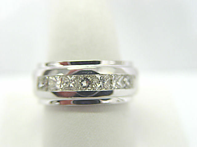 DIAMOND 7 STONE PRINCESS SHAPE CHANNEL SET DIAMOND MEN DIAMOND