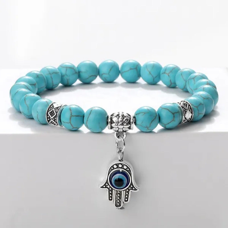 Turkey Evil Eye Beaded Bracelets Butterfly Buddhist Palm Hand Owl Turtle Alloy P