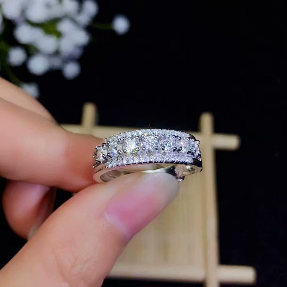 Moissanite Rings Beautiful Thread Rings 925 Sterling Silver Diamond Rings