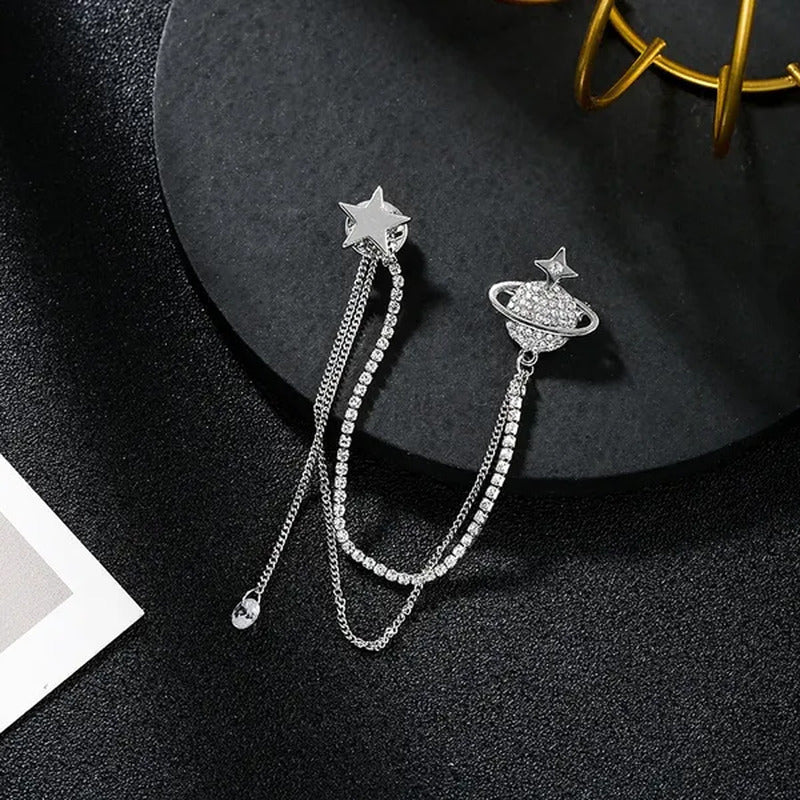 Star Brooch Female Diamond Tassel Pin Simple Fashion Pendant Clothing Accessorie