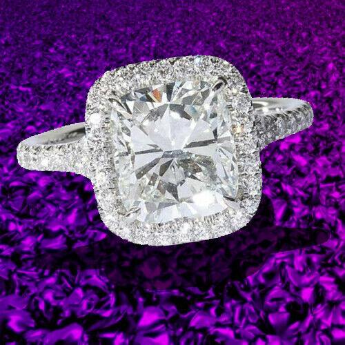 2 Carat GIA Cushion Cut Engagement Ring Set in a Delicate Handmade Setting