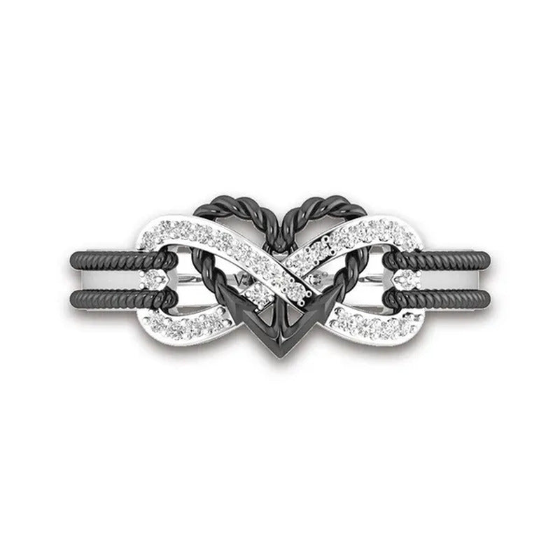 Delysia Kinghigh-Quality Exquisite Two-Color Rose Gold/Black Filled Ring Female