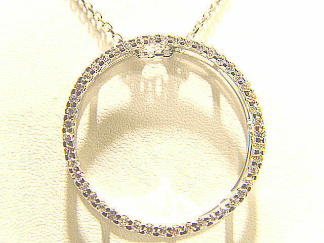 .70 CT G COLOR VS1 CLARITY DIAMOND CIRCLE PENDANT INCLUDED 16 INCH CHAIN 18 K