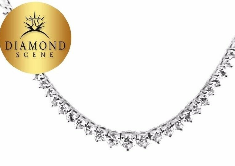 DIAMOND TENNIS NECKLACE CENTER STONE .50 CT THEN .40 CT GRADUATED TO BACK
