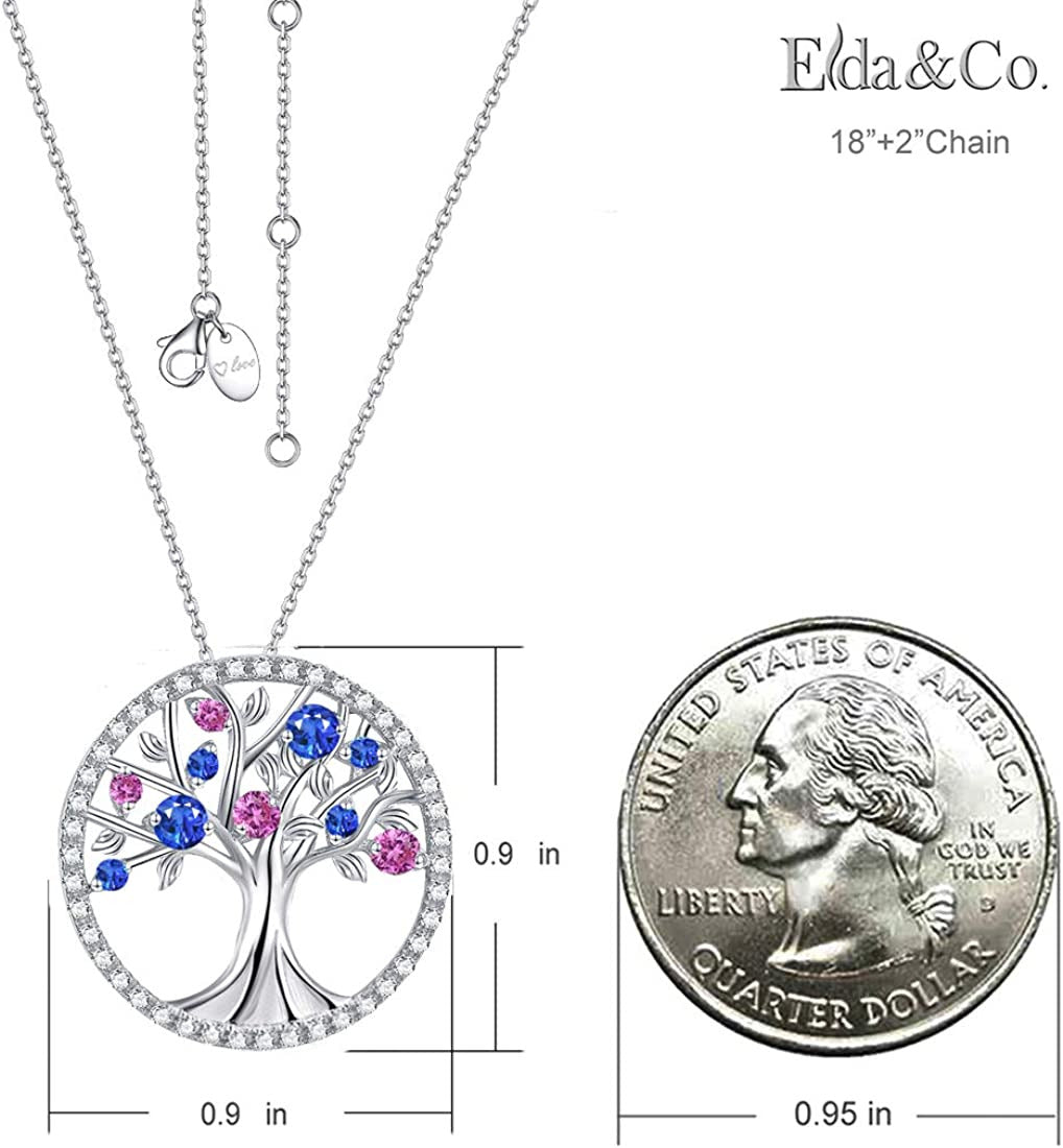 Tree of Life Necklace January February March Birthstone Garnet Amethyst Aquamari