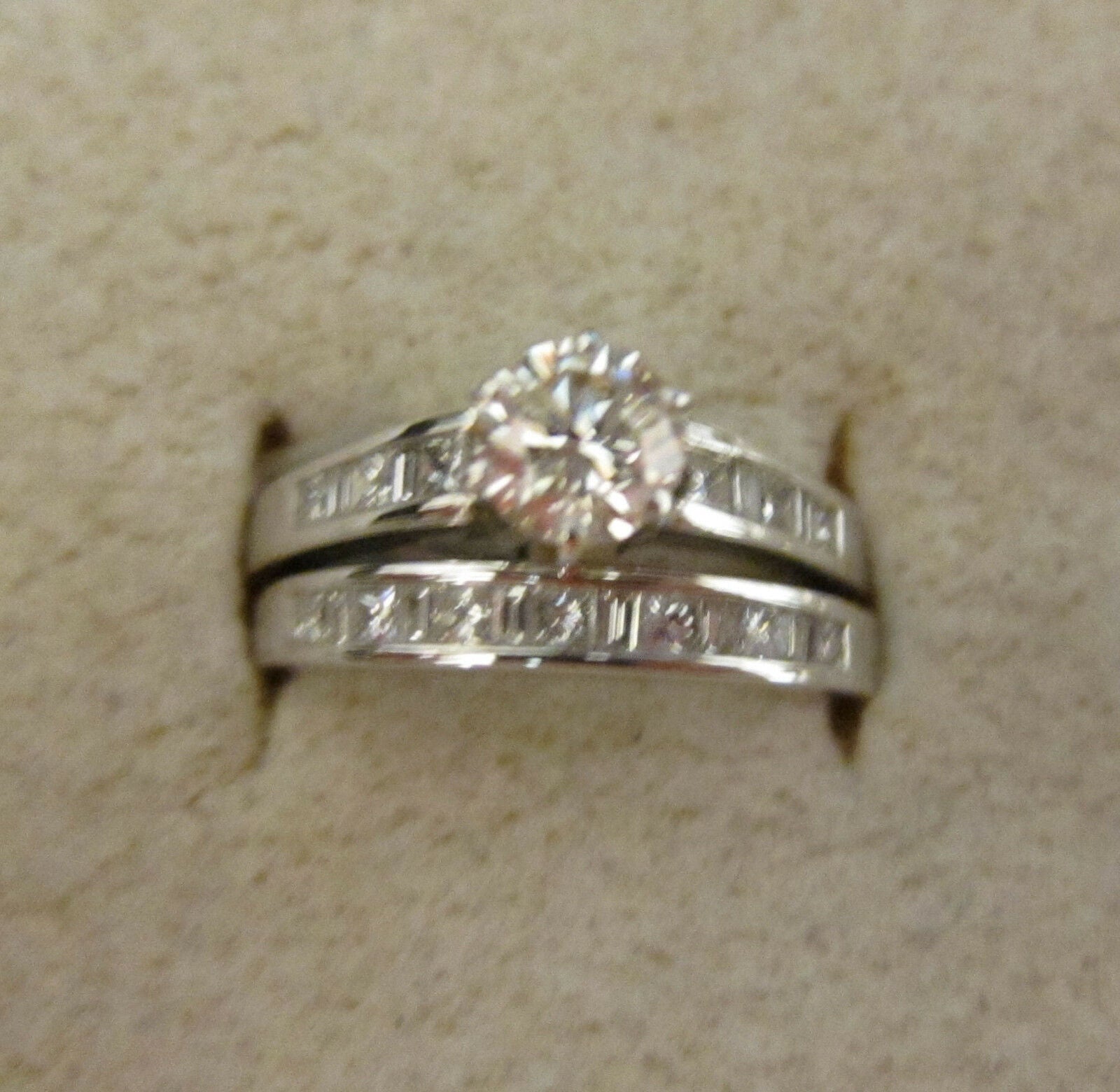 .55 CT CERTIFIED DIAMOND TWO PIECE ENGAGEMENT SET BAND ENGAGEMENT RING 14 K GOLD